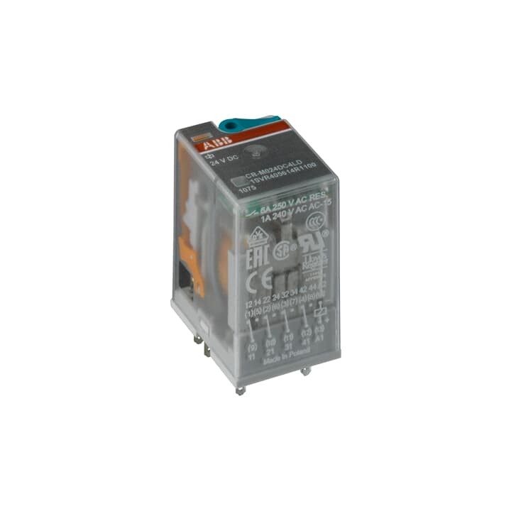 ABB Pluggable Interface Relay CR-M 12VDC 2 C/O (SPDT) 12A @ 250V 8 Pin Pluggable Relay (CR-M012DC2)