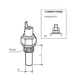 VDO Temperature Switch Switchpoint 130°c ± 10°c Thread m10x1.5