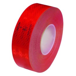 MAG Truck & Trailer VCRED 50M - RED SINGLE LAYER (ALUMINIUM BACKING) REFLECTIVE EC104 REGULATED CONSPICUITY TAPE