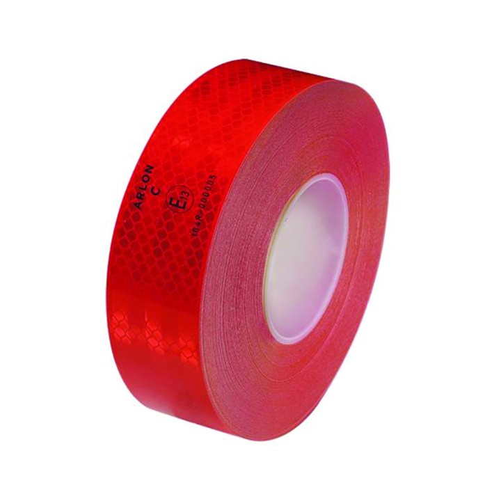 MAG Truck & Trailer VCRED 50M - RED SINGLE LAYER (ALUMINIUM BACKING) REFLECTIVE EC104 REGULATED CONSPICUITY TAPE