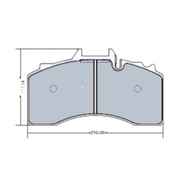 Traxx DPD228 HEAVY DUTY BRAKE PAD - WVA29228 - BPW TRAILER NEW SERIES - FRONT - 210.80 X 107.80 X 29.50