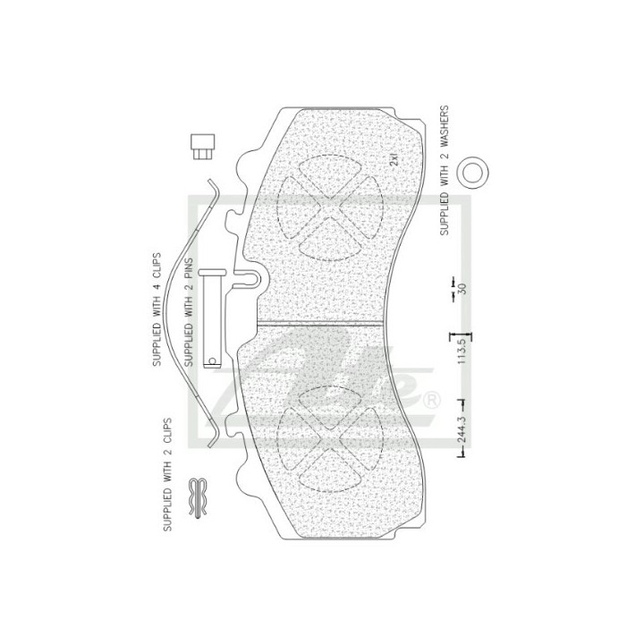 ATE ATECV030 Brake Pads - Commercial Pad