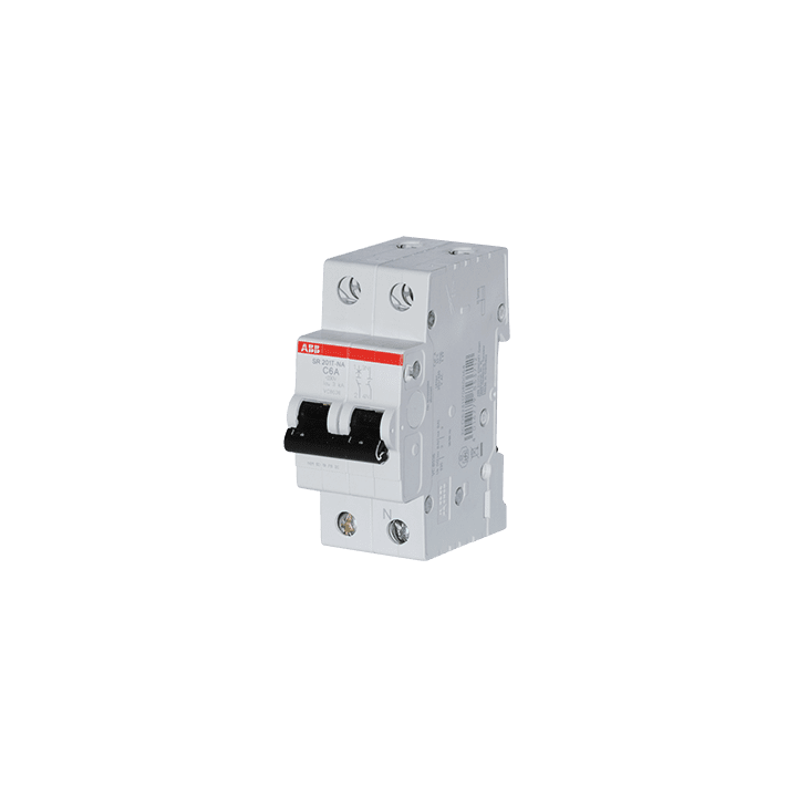 ABB Miniature Circuit Breaker Curve C 3kA 6A 3kA 3kA 400VAC (SR202T-C6)
