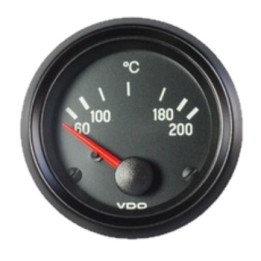 VDO Temperature Gauge Cockpit Vis 60 200°c Cyl 52mm 12V
