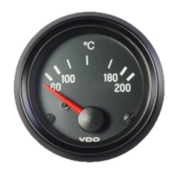 VDO Temperature Gauge Cockpit Vis 60 200°c Cyl 52mm 12V