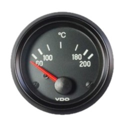 VDO Temperature Gauge Cockpit Vis 60 200°c Cyl 52mm 24V