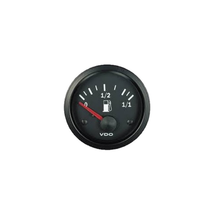 VDO 301-010-001K Fuel Level Gauge Cockpit Vision 52mm 12V 90 3 Ohm Spin Ring