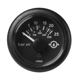 VDO Pressure Gauge - Viewline 52mm 25 Bar Transmission Pressure 12V/24V