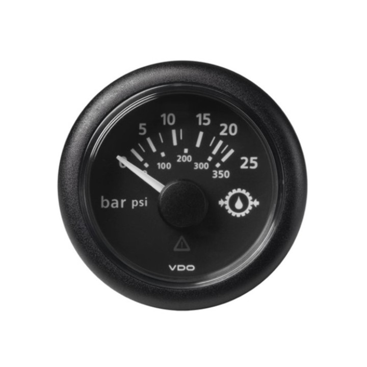VDO A2C59514136 Pressure Gauge - Viewline 52mm 25 Bar Transmission Pressure 12V/24V