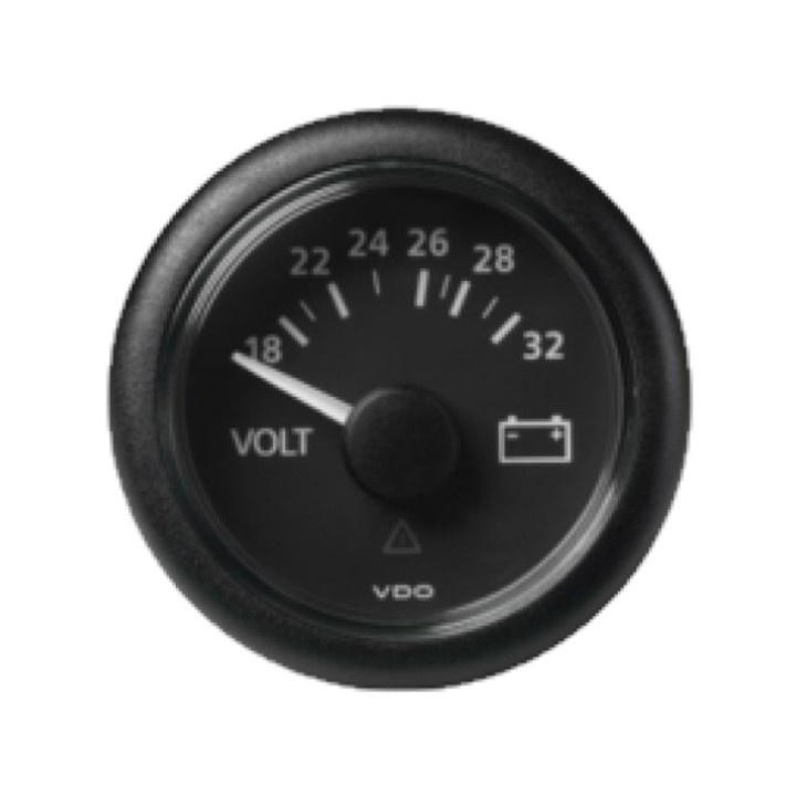 VDO A2C59512458 Voltmeter - Viewline 52mm 24V (16V-32V) Display