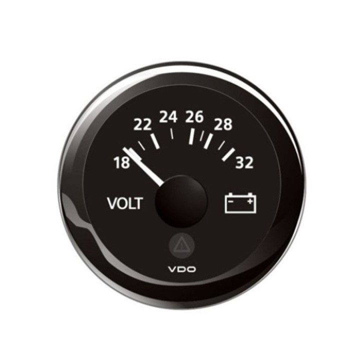 VDO A2C59512455 Voltmeter - Viewline 52mm 24V (16V-32V) Display