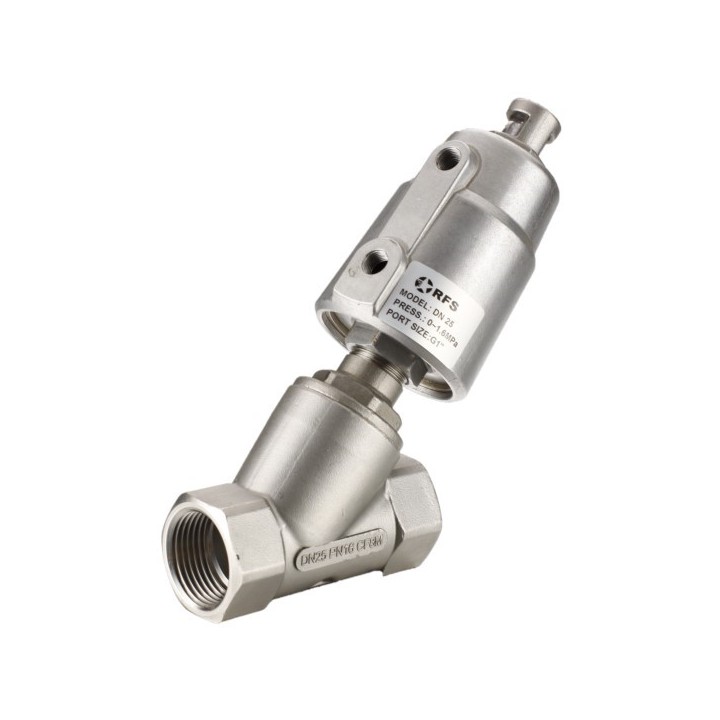Pneumatix RJQ2280-50 Angle Seat Piston Valve (Stainless Steel Body, Ptfe Seals, A