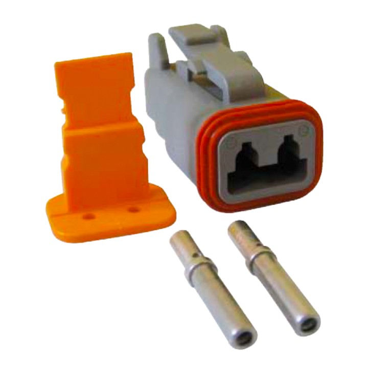 TE Connectivity Deutsch DT Series Connector Kit 2-Way Male Receptacle (DT2MKIT)