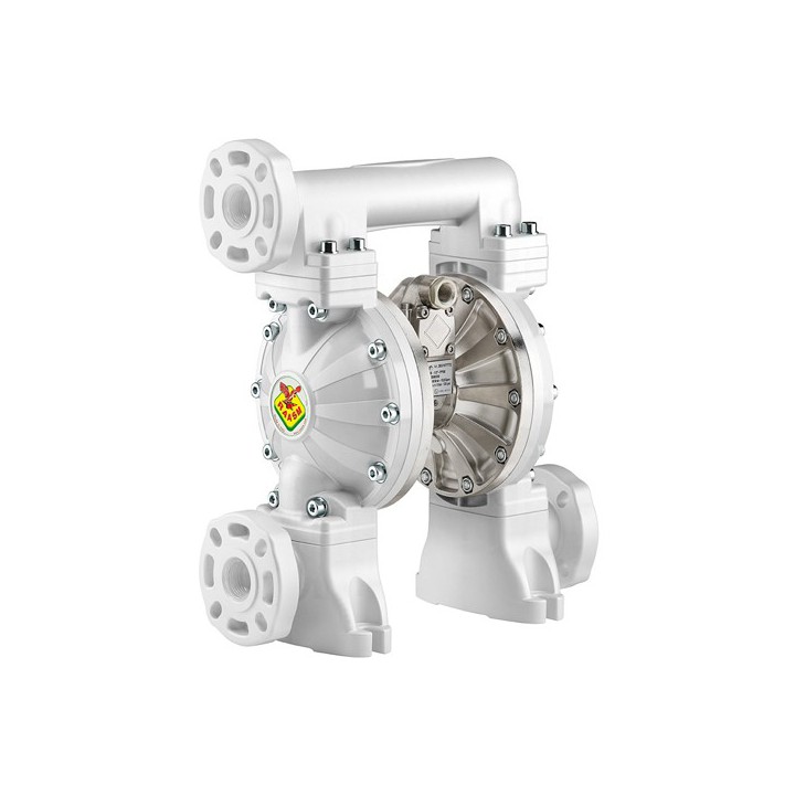Raasm 2B7/26117NHI Dual Inlet Diaphragm Pump Series 1" 1000-Ppab In Polypropylene & Aluminum With Membranes In Nbr, S