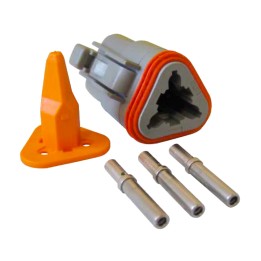TE Connectivity Deutsch DT Series Connector Kit 3-Way Male Receptacle (DT3MKIT)