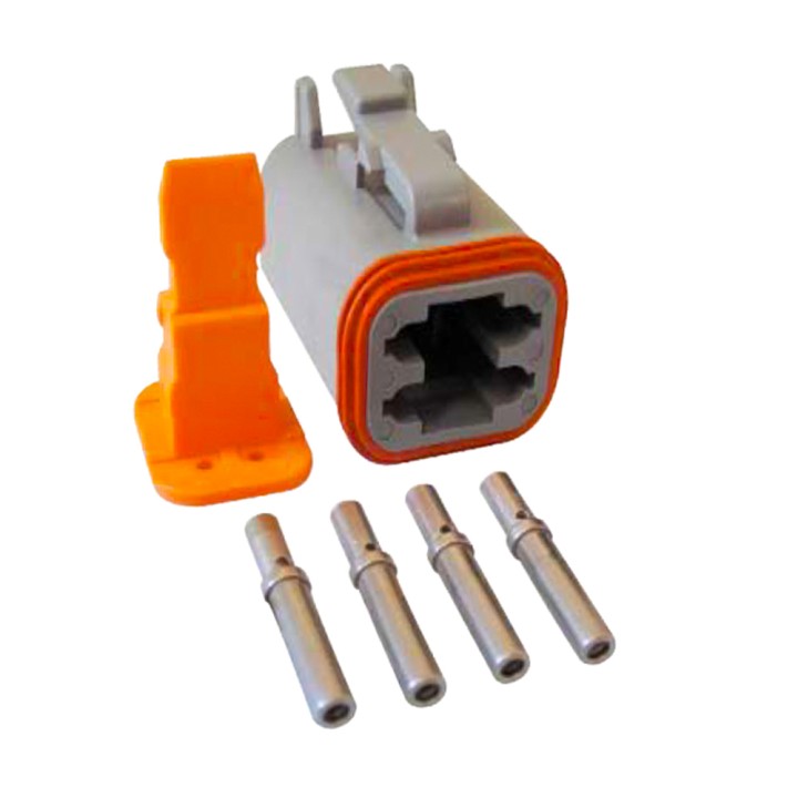 TE Connectivity Deutsch DT Series Connector Kit 4-Way Male Receptacle (DT4MKIT)