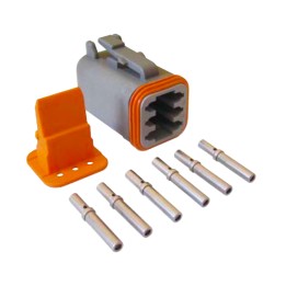 TE Connectivity Deutsch DT Series Connector Kit 6-Way Male Receptacle (DT6MKIT)