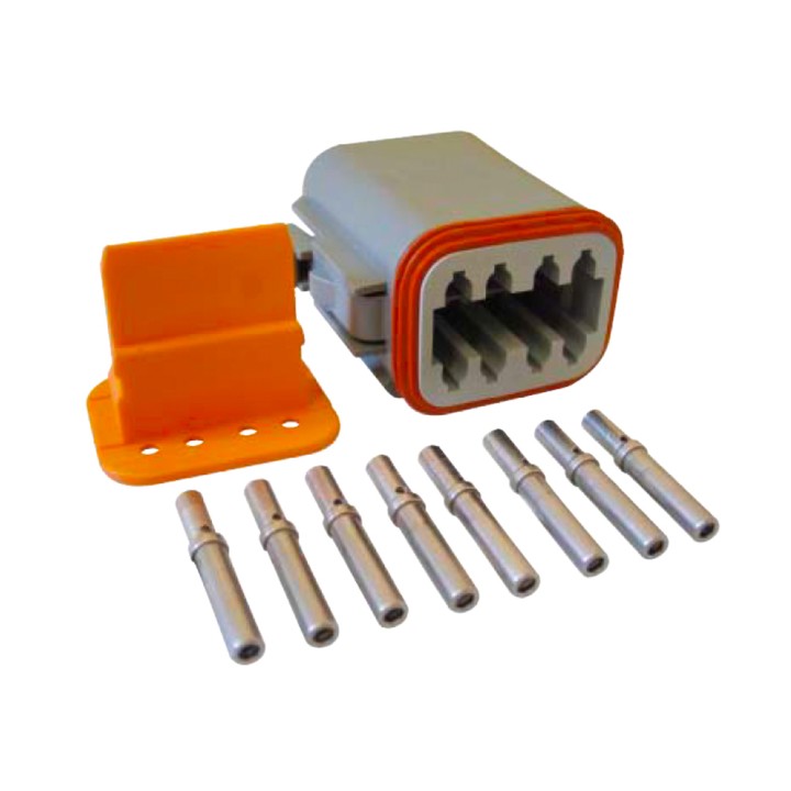 TE Connectivity Deutsch DT Series Connector Kit 8-Way Male Receptacle (DT8MKIT)