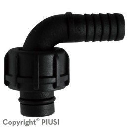 Piusi F15484000 Hosetail D.19 90 Degree W/Ring Nut For K24
