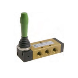Pneumax 228.53.32.9/2 Mechanical Valve 1/8 Inch 5/3 Open Centr.Lever Detent Black