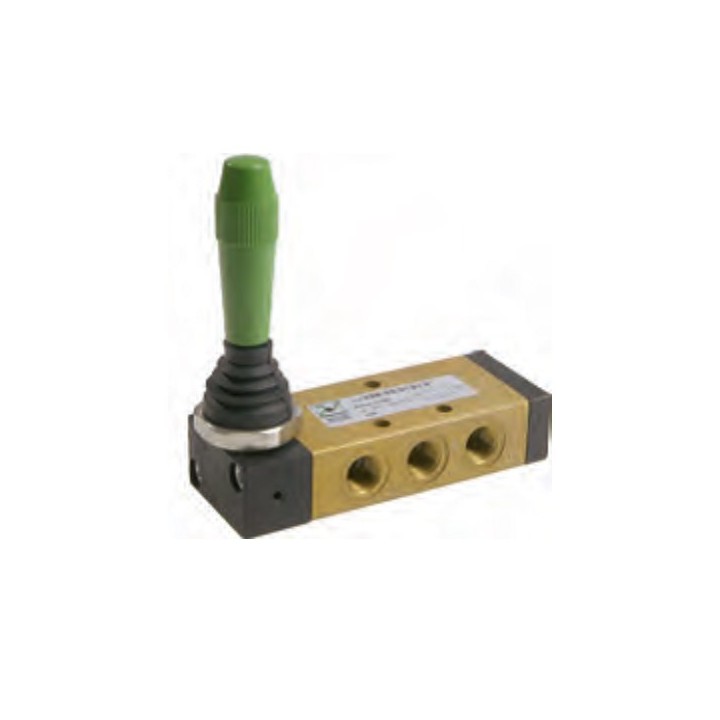 Pneumax 228.53.32.9/2 Mechanical Valve 1/8 Inch 5/3 Open Centr.Lever Detent Black