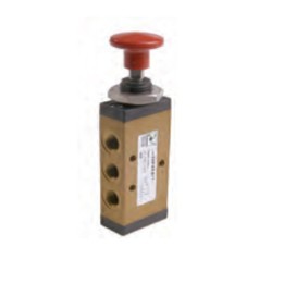 Pneumax 228.52.8/2 Mechanical Valve 1/8 Inch 5/2 Push Button Black Detent