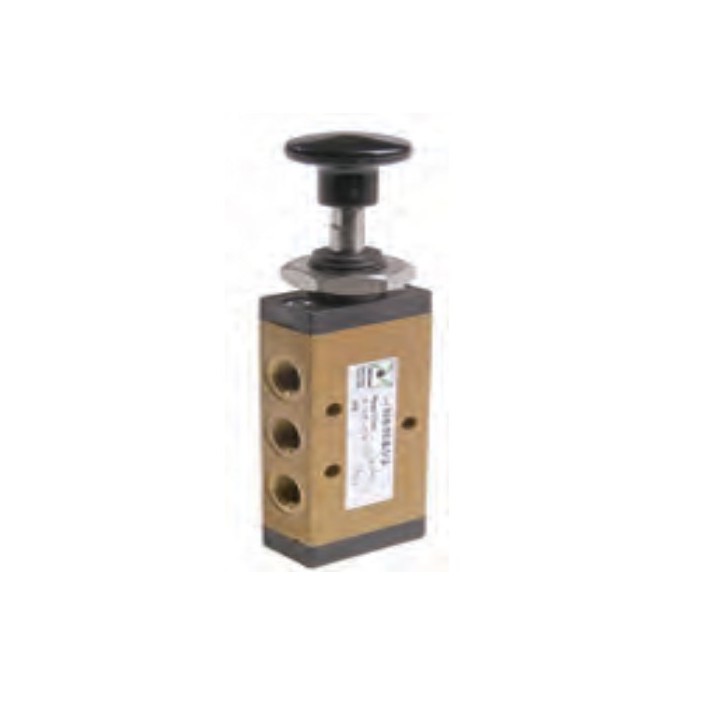 Pneumax 228.52.8.1/2 Mechanical Valve 1/8 Inch 5/2 Push Button Black Spring