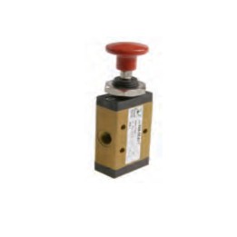 Pneumax 228.32.8/2 Mechanical Valve 1/8 Inch 3/2 Push Button Black Detent