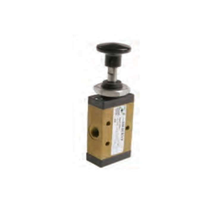Pneumax 228.32.8.1/2 Mechanical Valve 1/8 Inch 3/2 Push Button Black Spring