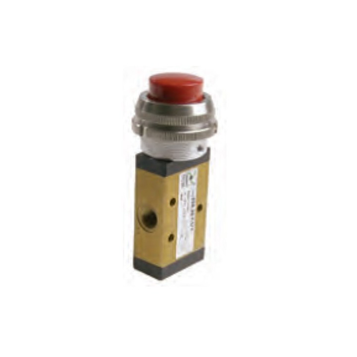 Pneumax 228.32.7.1/1 Mechanical Valve 1/8 Inch 3/2 Palm Push Button Red Ø30 Spr.