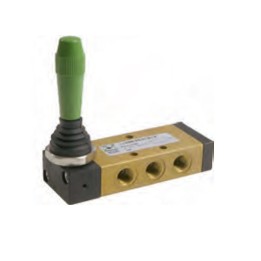 Pneumax 228.53.31.9/2 Mechanical Valve 1/8 Inch 5/3 Clse Centr.Lever Detent Black