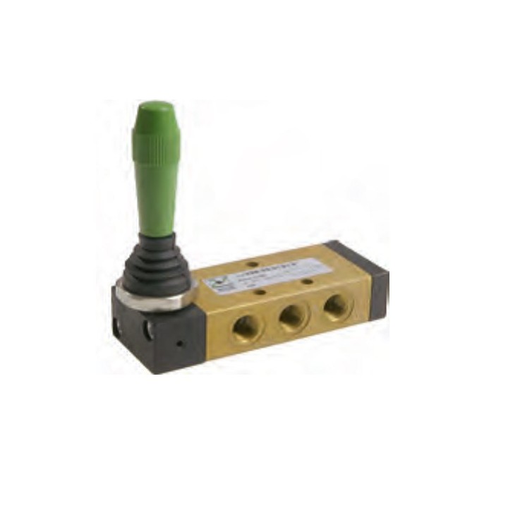 Pneumax 228.53.31.9/2 Mechanical Valve 1/8 Inch 5/3 Clse Centr.Lever Detent Black