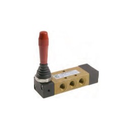 Pneumax 228.53.31.9.1/2 Mechanical Valve 1/8 Inch 5/3 Clse Centr.Lever Spring Black