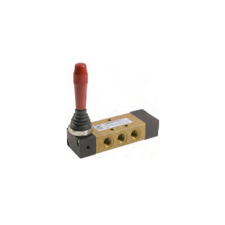 Pneumax 228.53.31.9.1/2 Mechanical Valve 1/8 Inch 5/3 Clse Centr.Lever Spring Black