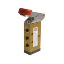 Pneumax 228.52.2.6/2 Mechanical Valve 1/8 Inch 5/2 Lever Black Button Spring