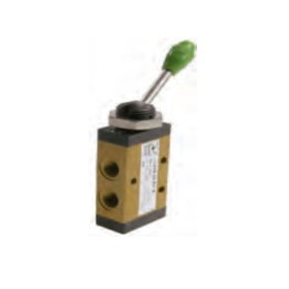Pneumax 228.32.55/2 Mechanical Valve 1/8 Inch 3/2 Lever Front Black