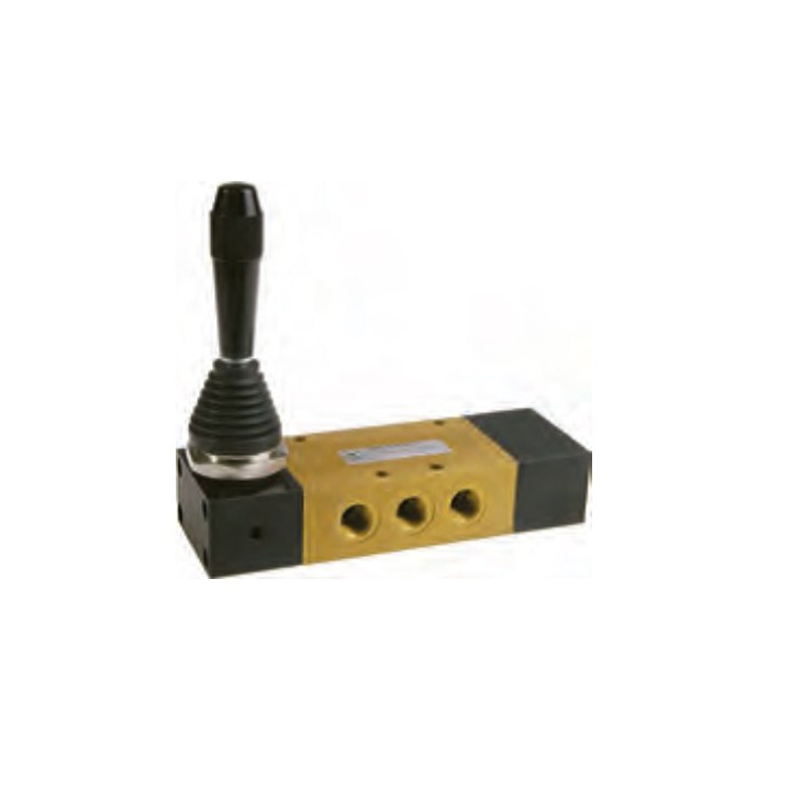 Pneumax 224.53.32.9.1/2 Mechanical Valve 1/4 Inch 5/3 C/O Lever Lateral Spring 3 Pos