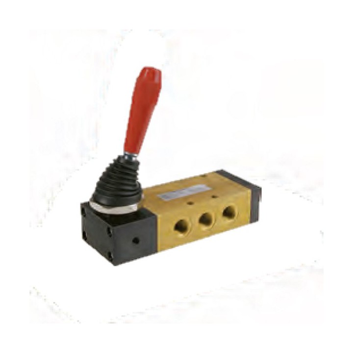 Pneumax 224.53.31.9/2 Mechanical Valve 1/4 Inch 5/3 C/C Lever Lateral 3 Positions