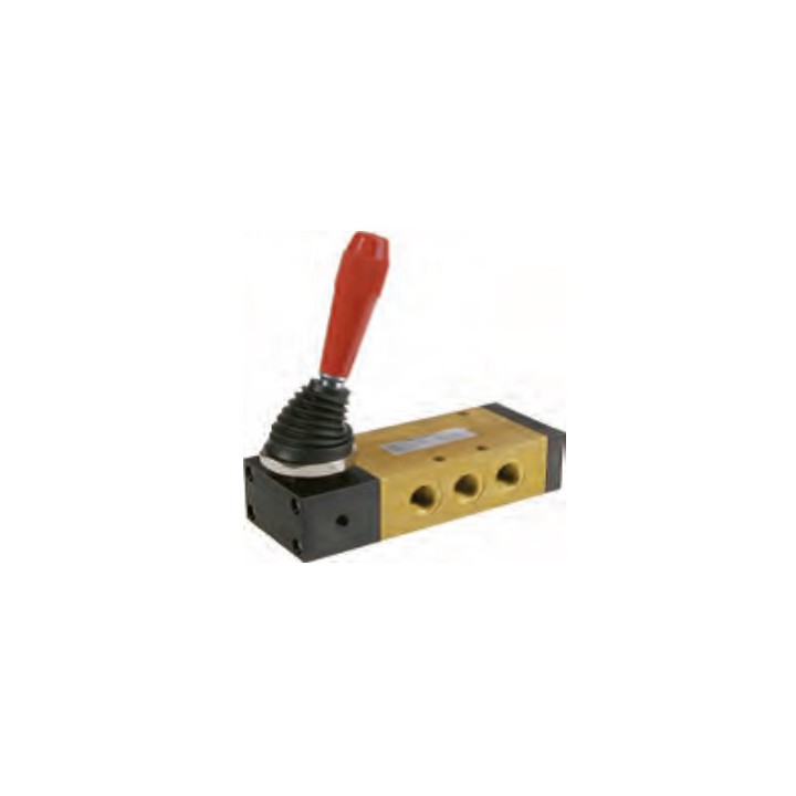 Pneumax 224.52.9.1/2 Mechanical Valve 1/4 Inch 5/2 Lever Lateral Spring Black