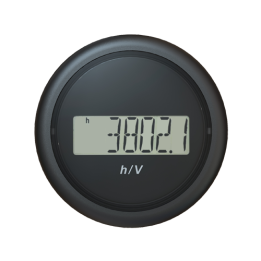 Veratron VL AFTERMARKET DIGITAL ELECTRONIC HOUR COUNTER VOLTMETER - 9V - 48V- DOUBLE LENS- ROUND BLA