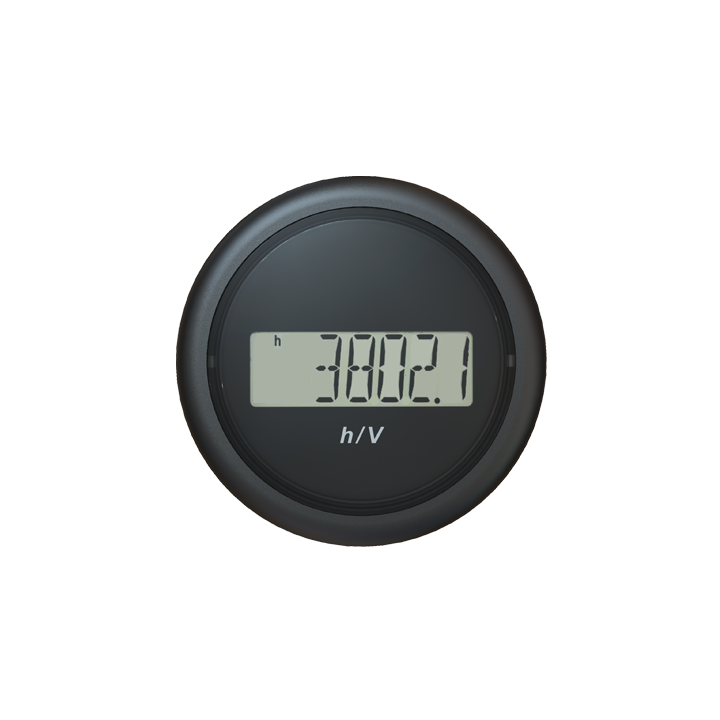 Veratron VL AFTERMARKET DIGITAL ELECTRONIC HOUR COUNTER VOLTMETER - 9V - 48V- DOUBLE LENS- ROUND BLA