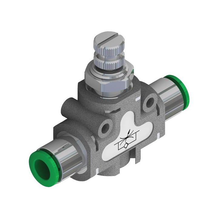 Pneumax 551.111.00.00.XX Techno Fun Function Fittings + Valve Flow Control Uni-Drecti