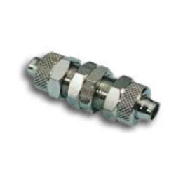 Pneumax 3040800 Bulkhead Quick Connect Fitting - Tube To Tube - Nickel Plated Brass - 8 mm To 8 mm