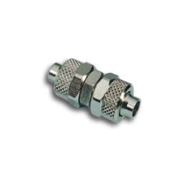 Pneumax 3030600 Straight Line Quick Connect Fitting - Tube To Tube - Nickel Plated Brass - 6 mm To 6 mm