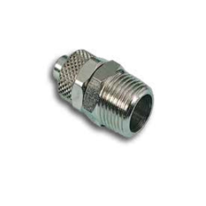 Pneumax 3010818 Male Stud Quick Connect Fitting - Tube To Male Thread - Nickel Plated Brass - 8 mm To 1/8"