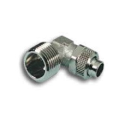 Pneumax 3050618 Male Elbow Push On Connect Fitting - Tube To Thread - Nickel Plated Brass - 6 mm To 1/8"