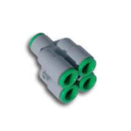 Pneumax T240406 Double Y-Piece Push In Fitting - Tube To Tube - Technopolymer - 4 mm Tube To 6 mm