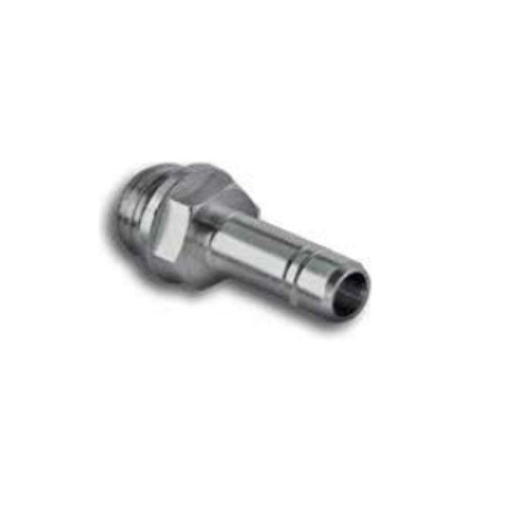 Pneumax 61238 Hose Adaptor - Male Thread To Stem - Nickel Plated Brass - 12 mm To 3/8"