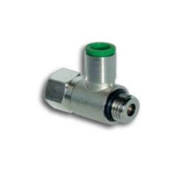 Pneumax 300618 Bi-Directional Elbow Flow Control Fitting - Tube To Male Thread - Technopolymer - 6 mm Tube To 1/8"
