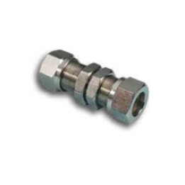 Pneumax 2040600 Bulkhead Compression Fitting - Tube To Tube - Nickel Plated Brass - 6 mm To 6 mm